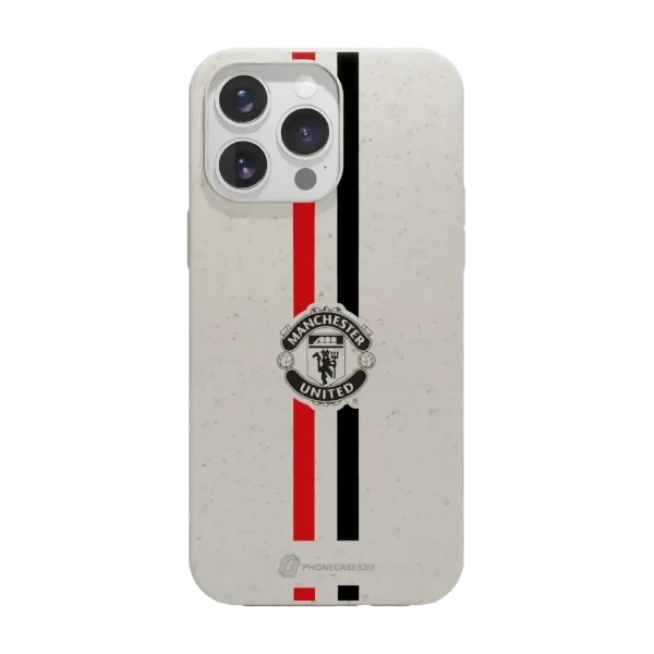 Phonecases3D iPhone 16 Pro Max Manchester United FC kompostoituva suojakuori, valkoinen