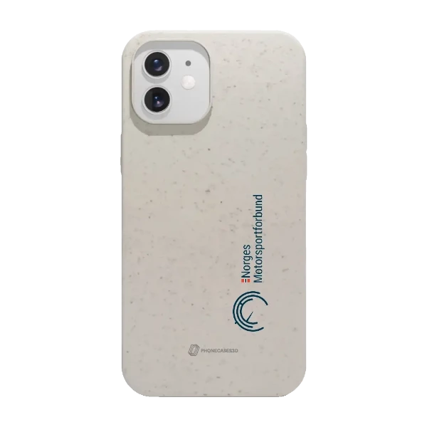Phonecases3D iPhone 12 Norges Motorsportforbund kompostoituva suojakuori, valkoinen