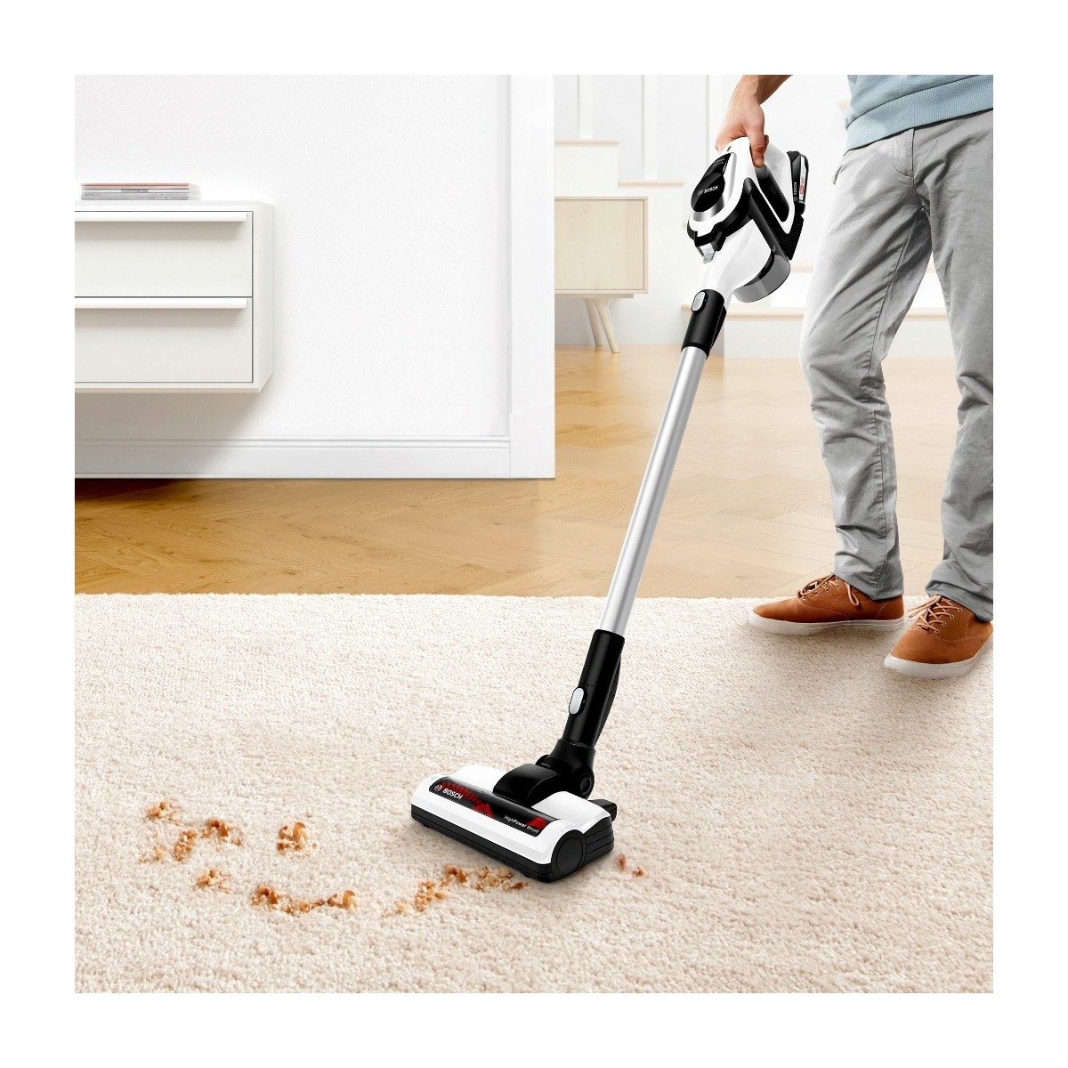 BOSCH UNLIMITED BCS81EXC STANGSTØVSUGER, HVIT Power.no BOSCH UNLIMITED BCS81EXC STANGSTØVSUGER, HVIT Power.no