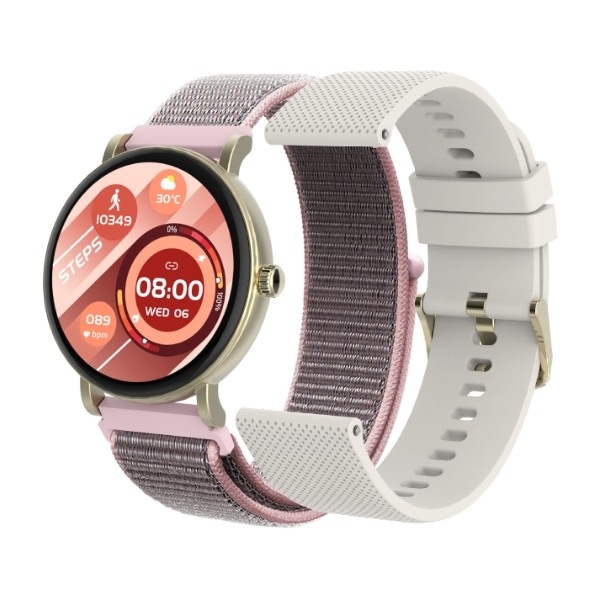 Triacle Legacy One Fitness smartklokke, Special Edition-pakke med ekstra nylonarmbånd, gull (Returnert innen 60 dager - Produktet er i orden)
