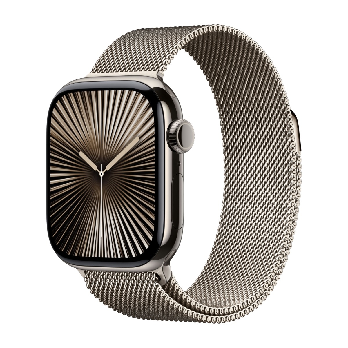 Apple Watch Series 10 GPS + Cell 42 mm, naturlig titan med naturlig Milanese loop