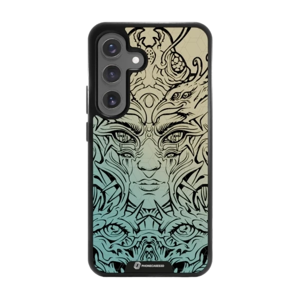 Phonecases3D Samsung Galaxy S25 Urban Pixel -3D suojakuori, musta