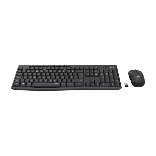 Logitech MK295 trådløst tastatur og mus, grafittgrå (utstilling u eske og mus)