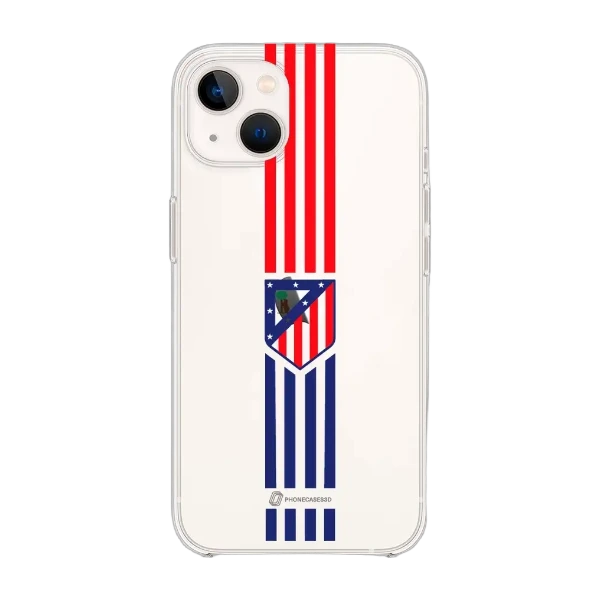 Phonecases3D iPhone 14 Atlético de Madrid Clear case -suojakuori, valkoinen