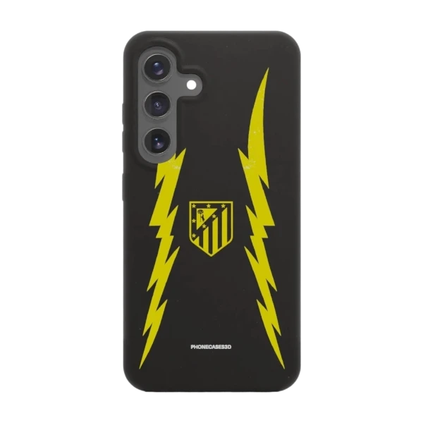 Phonecases3D Samsung Galaxy S25 Atlético de Madrid kompostoituva suojakuori, musta