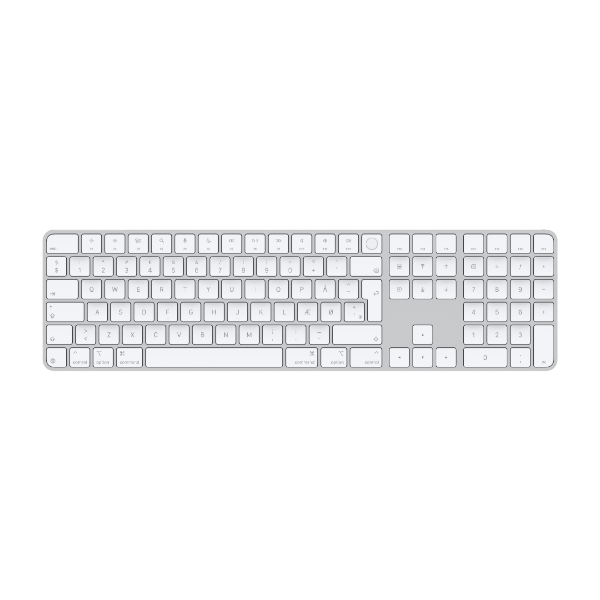 Apple Magic Keyboard med Touch ID og numeriske taster, hvid