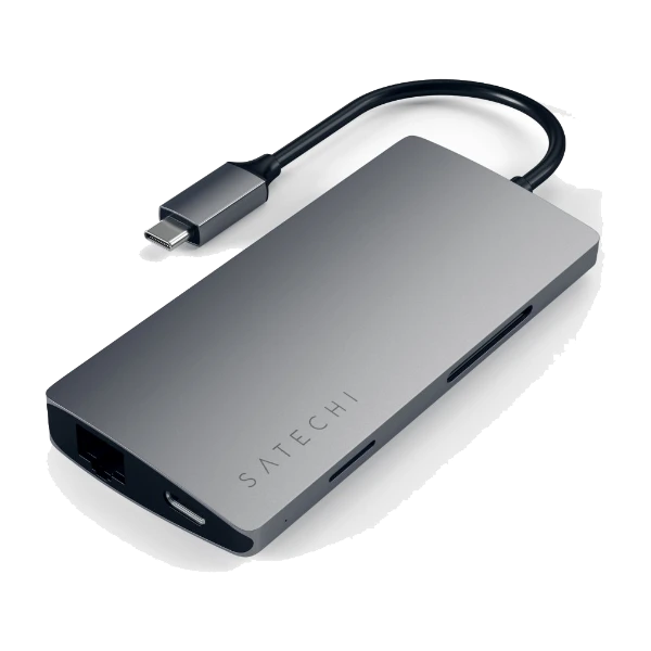 SATECHI USBC MULTIPORT ADAPTER 4K GIGABIT V2 SPACE GREY