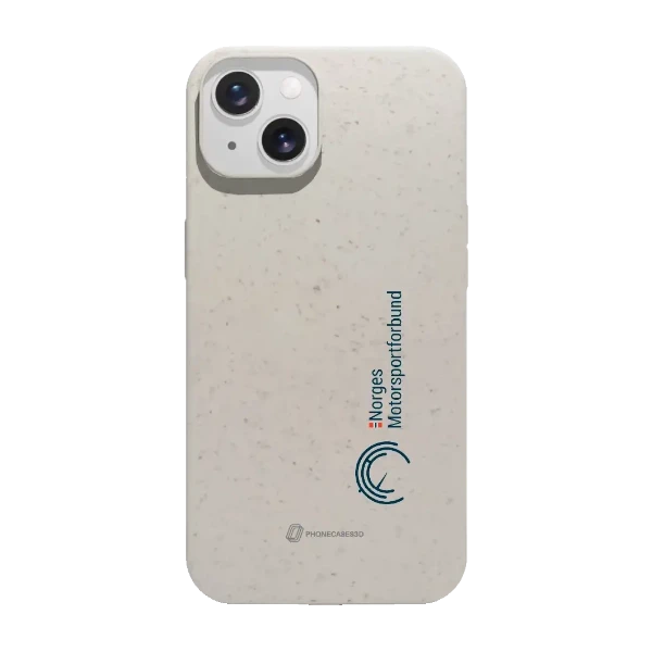 Phonecases3D iPhone 13 Norges Motorsportforbund kompostoituva suojakuori, valkoinen