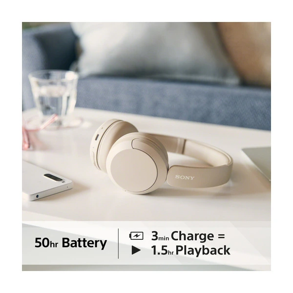 Sony WHCH520 Bluetooth On-Ear Hovedtelefoner (50 timer) Beige