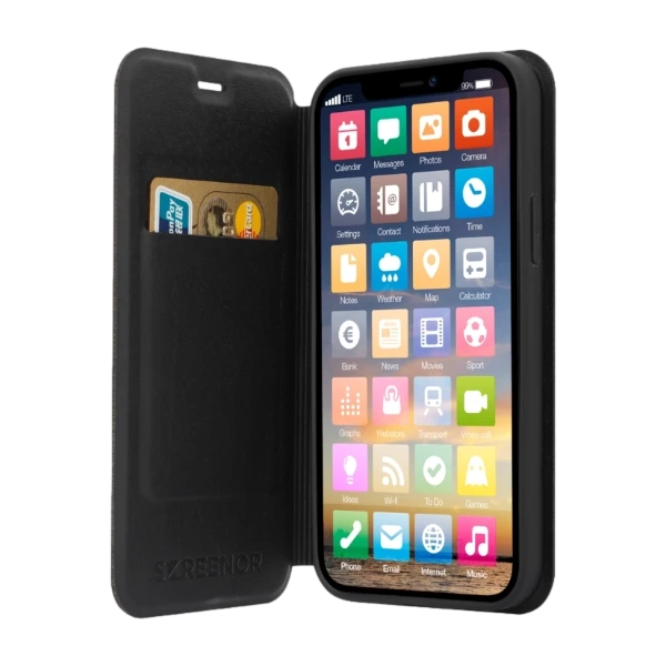 Screenor Samsung Galaxy A54 Clever -suojakotelo, musta