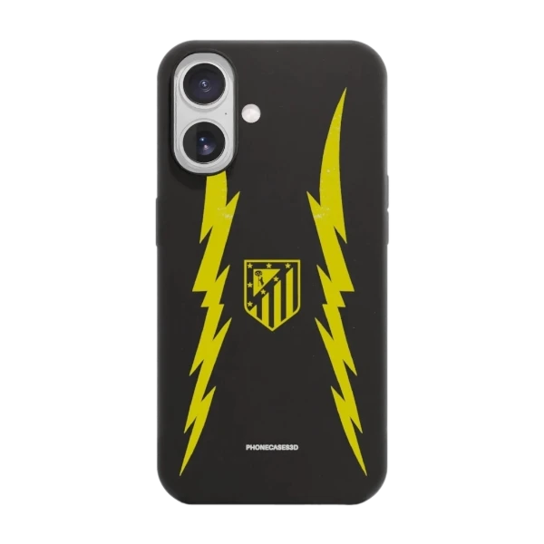Phonecases3D iPhone 17 Atlético de Madrid kompostoituva suojakuori, musta