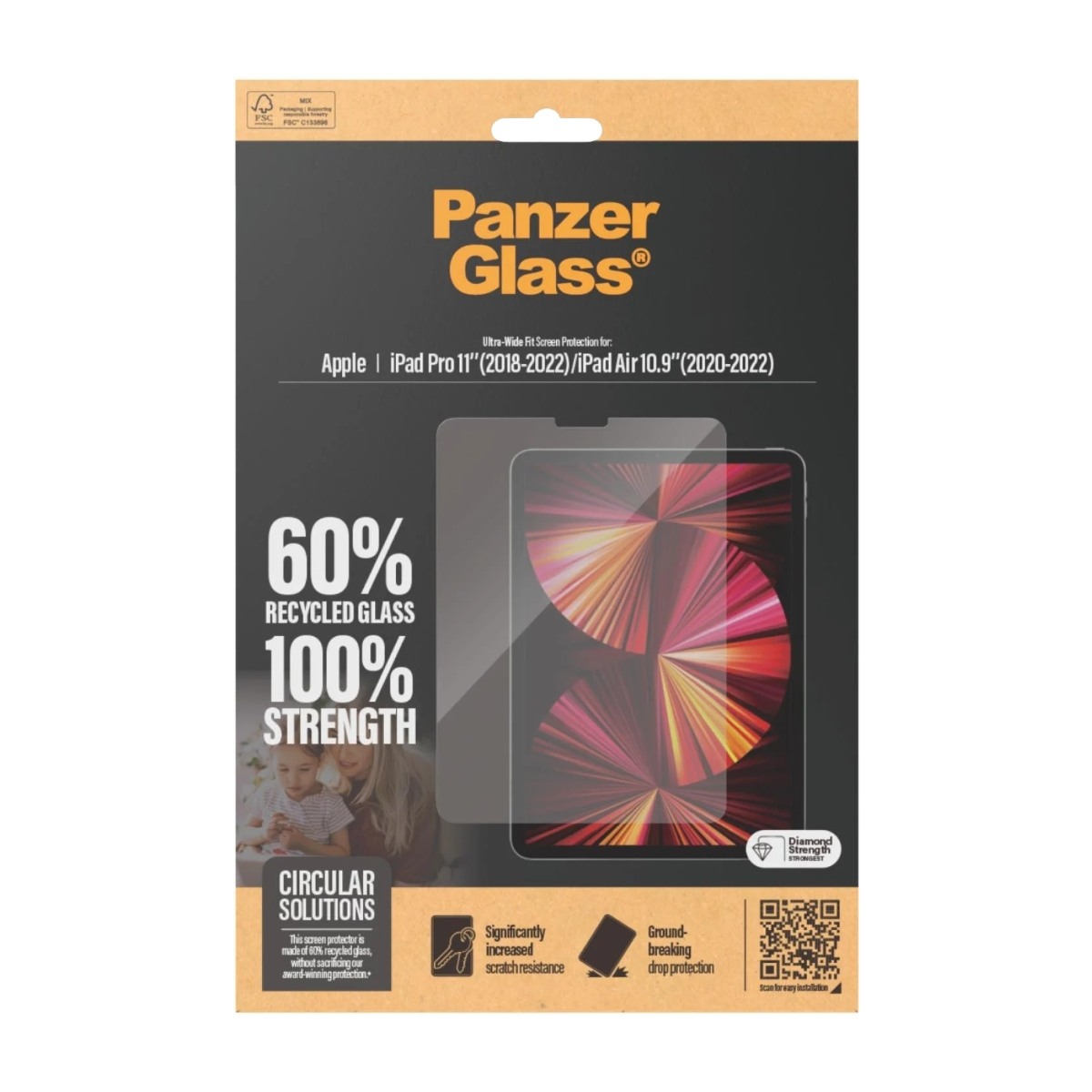PanzerGlass Apple iPad Pro 11" / Air 10,9" Ultra-Wide Fit skjermbeskytter