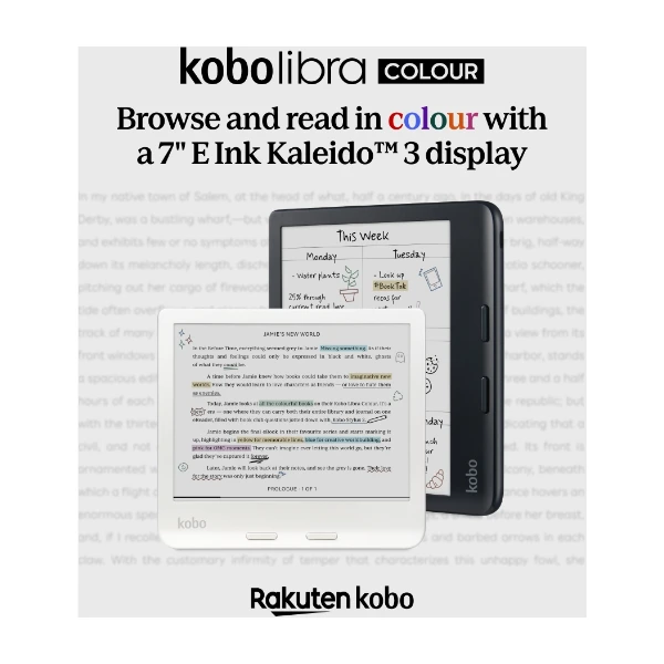 Kobo Libra Colour lesebrett, svart - Power.no