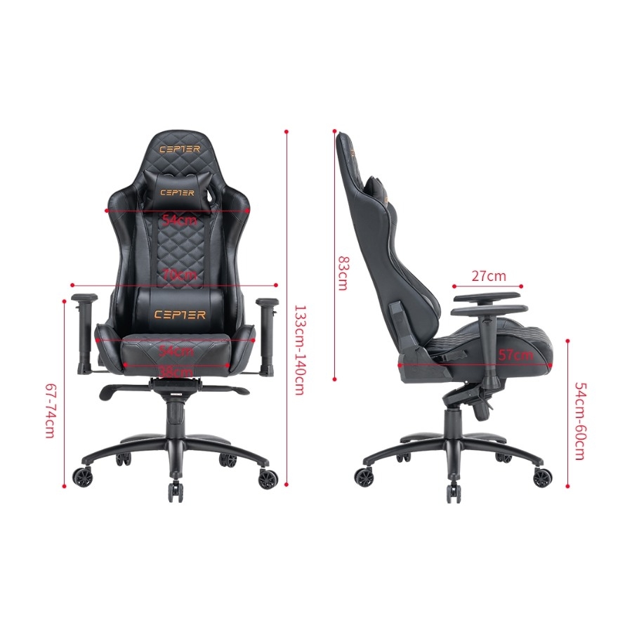 CEPTER ROGUE GAMING CHAIR, BLACK - CEPTER