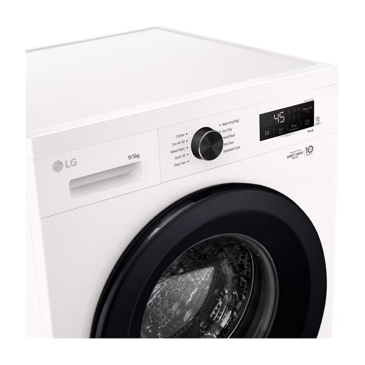 LG W4X1095NWK kombineret vaskemaskine/tørretumbler, Essence White billede 4