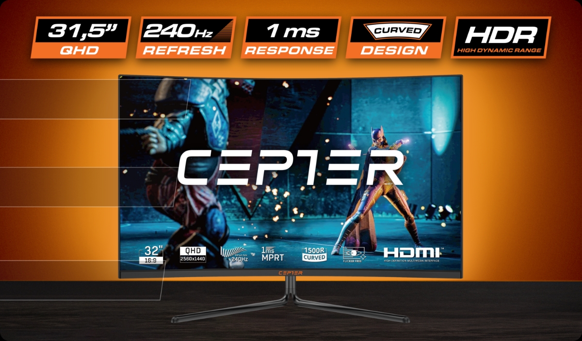 Cepter E-Sport Pro 31,5" monitor.
