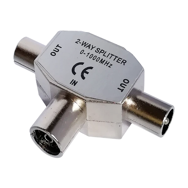 Deltaco 2-vägs splitter IEC TV - Power.se