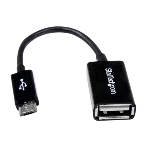 StarTech.com UUSBotg USB-kabel 0,127 M USB 2.0 Micro-USB B USB A, svart