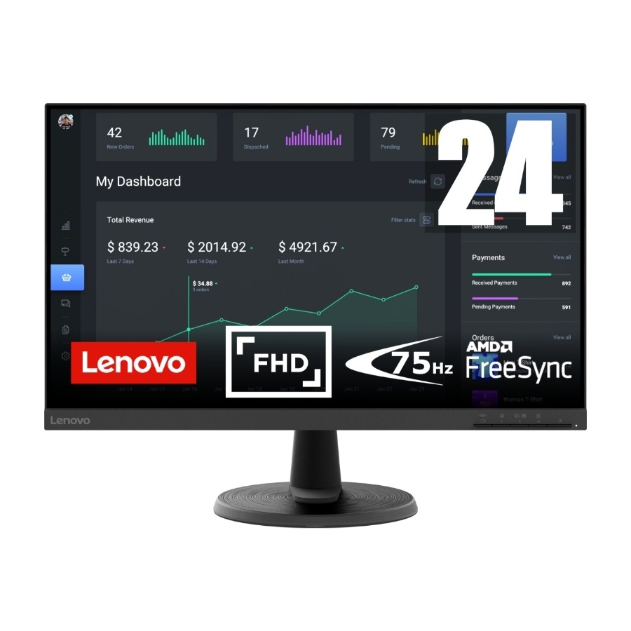 Lenovo D24-40 24" Full HD skærm