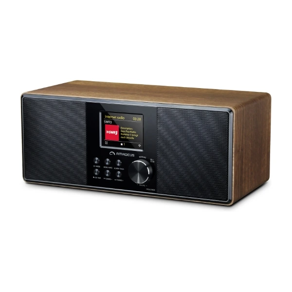 AMADEUS CRESCENDO DAB+ WIFI RADIO DARK WOOD 