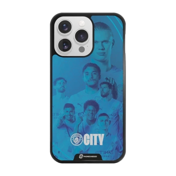 Phonecases3D iPhone 13 Pro Man City -3D suojakuori, musta