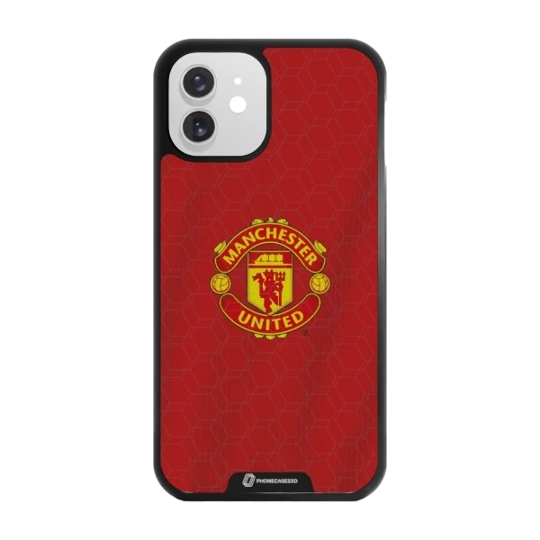 Phonecases3D iPhone 12 Manchester United FC -3D suojakuori, musta