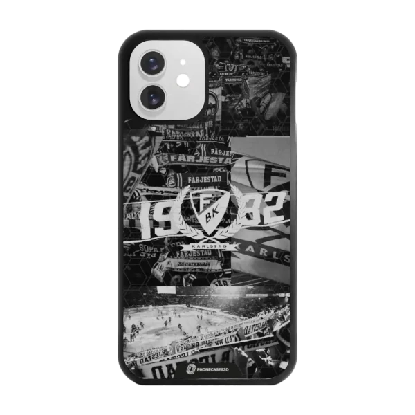 Phonecases3D iPhone 12 Färjestad BK -3D suojakuori, musta