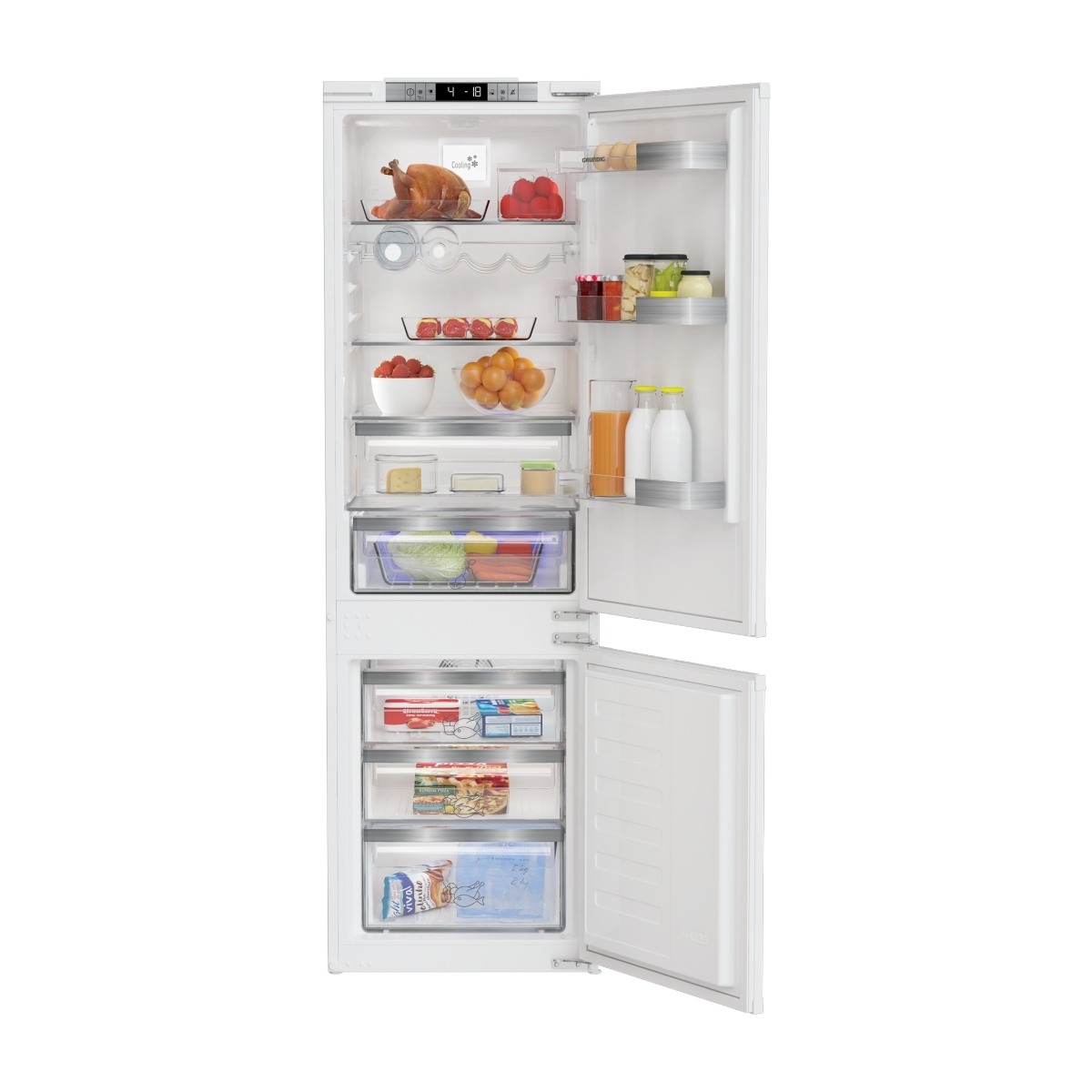 Grundig GKGI 25722 N integreret kølefryseskab billede 1