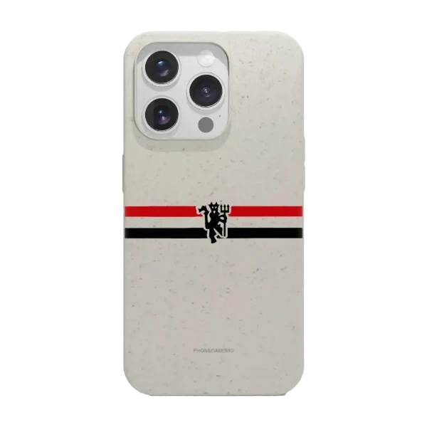 Phonecases3D iPhone 16 Pro Manchester United FC kompostoituva suojakuori, valkoinen