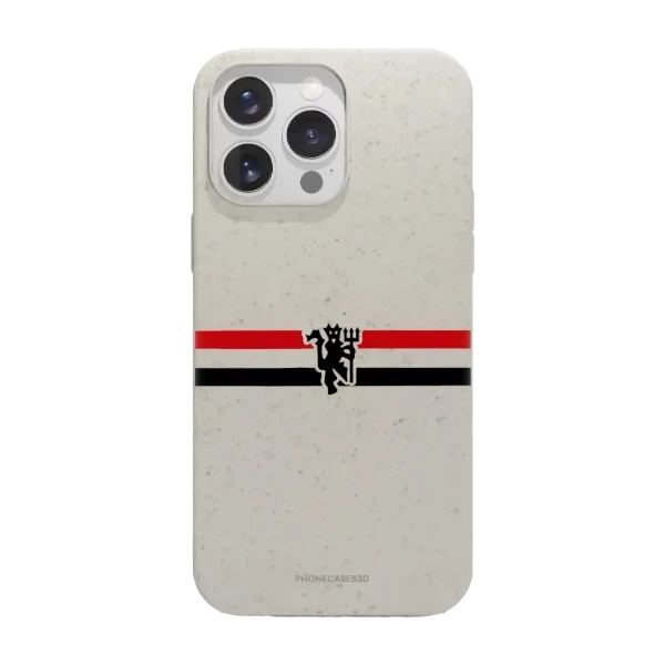 Phonecases3D iPhone 16 Pro Max Manchester United FC kompostoituva suojakuori, valkoinen
