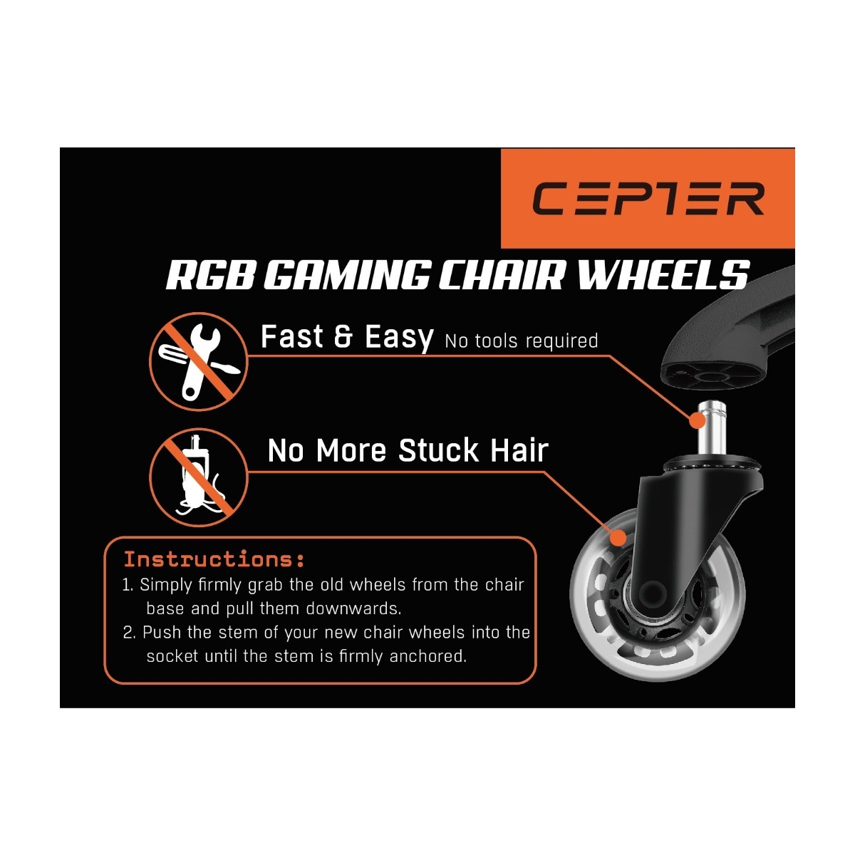 CEPTER RGB GAMING CHAIR WHEELS CEPTER