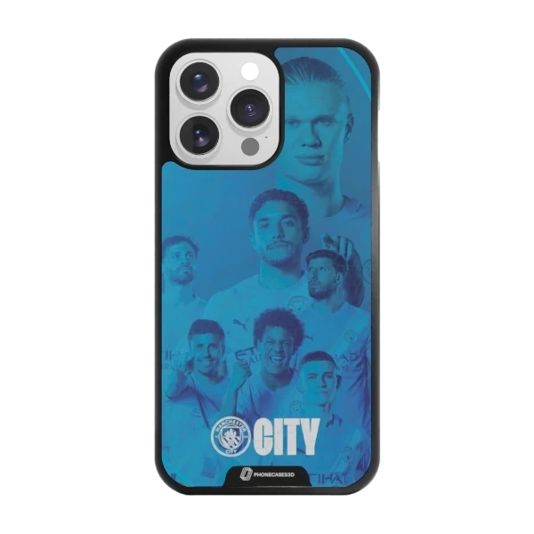 Phonecases3D iPhone 16 Pro Max Man City -3D suojakuori, musta
