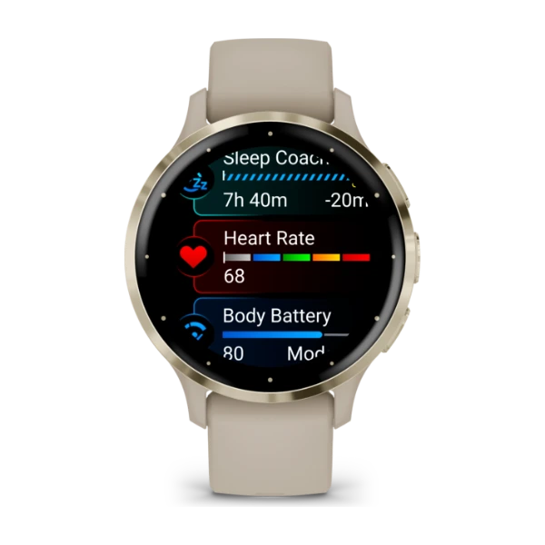 時計 GARMIN Venu 3S French Gray/Cream Gold Garmin Venu 3S, GPS Smartwatch, AMOLED Display, Advanced