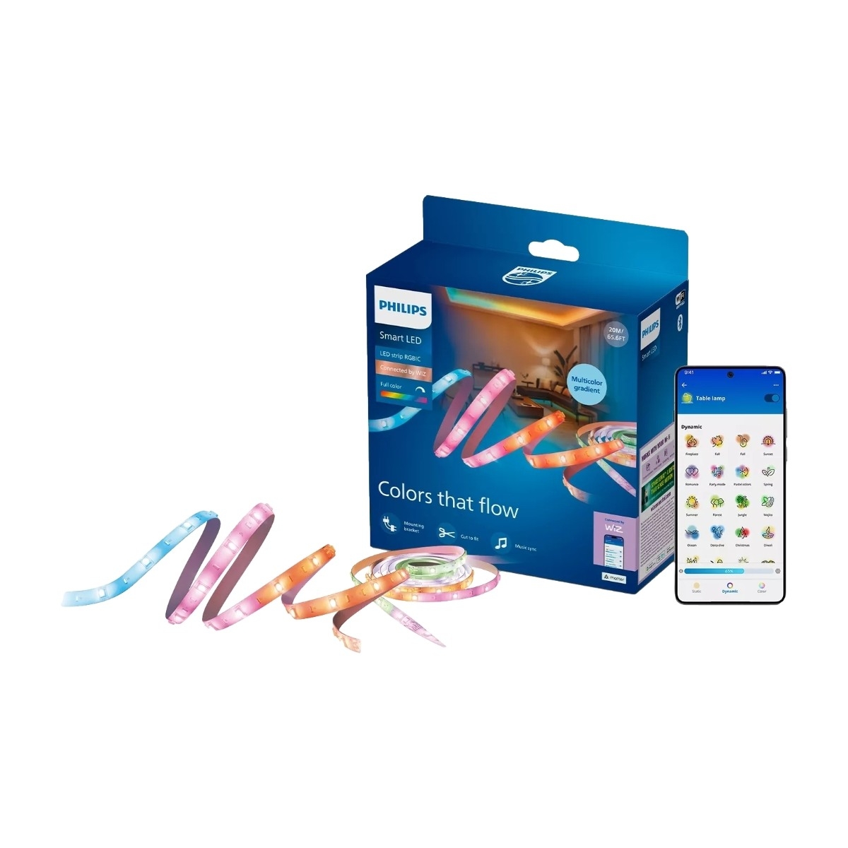 Smart LED RGBIC-ljuslist 20 m