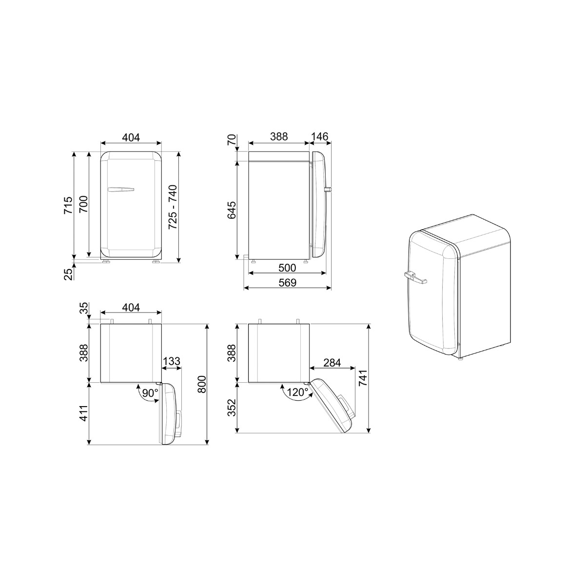 Smeg 50's Style FAB5RSV5 minibar billede 6