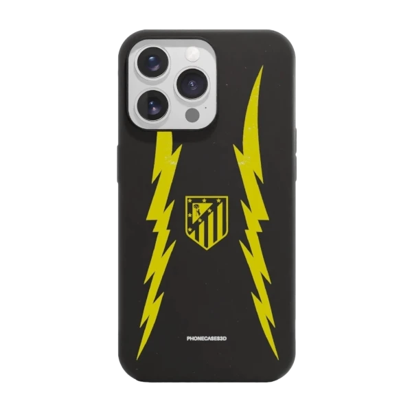 Phonecases3D iPhone 13 Pro Atlético de Madrid kompostoituva suojakuori, musta