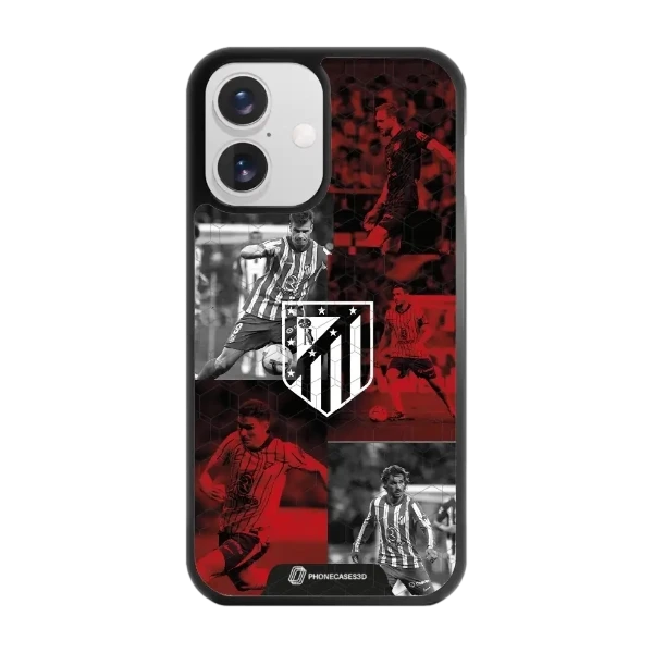 Phonecases3D iPhone 16 Atlético de Madrid -3D suojakuori, musta