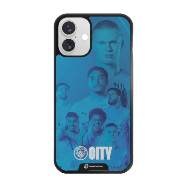 Phonecases3D iPhone 16 Plus Man City -3D suojakuori, musta