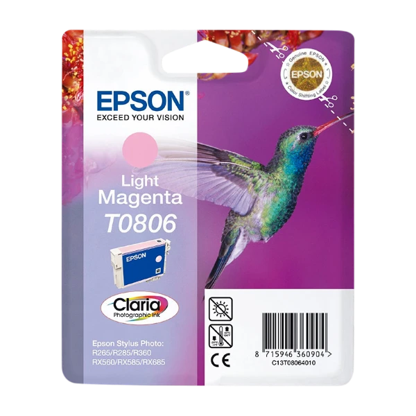 Epson Hummingbird Yksittäispakkaus, Vaalea magenta T0806 Claria Photographic -muste