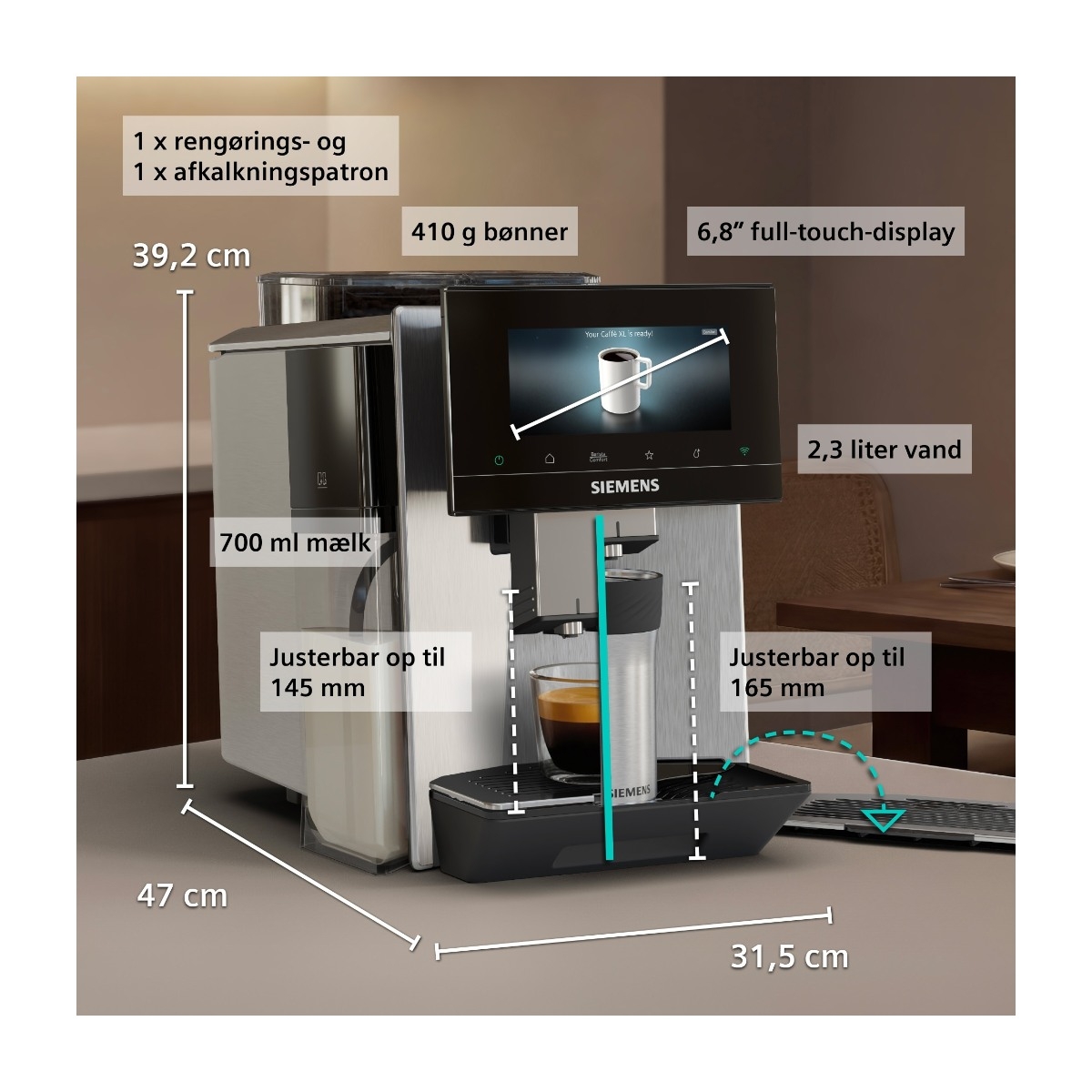 Siemens EQ900 plus iAroma TQ927EZ3 kaffemaskine billede 2