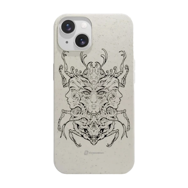 Phonecases3D iPhone 14 Urban Pixel kompostoituva suojakuori, valkoinen