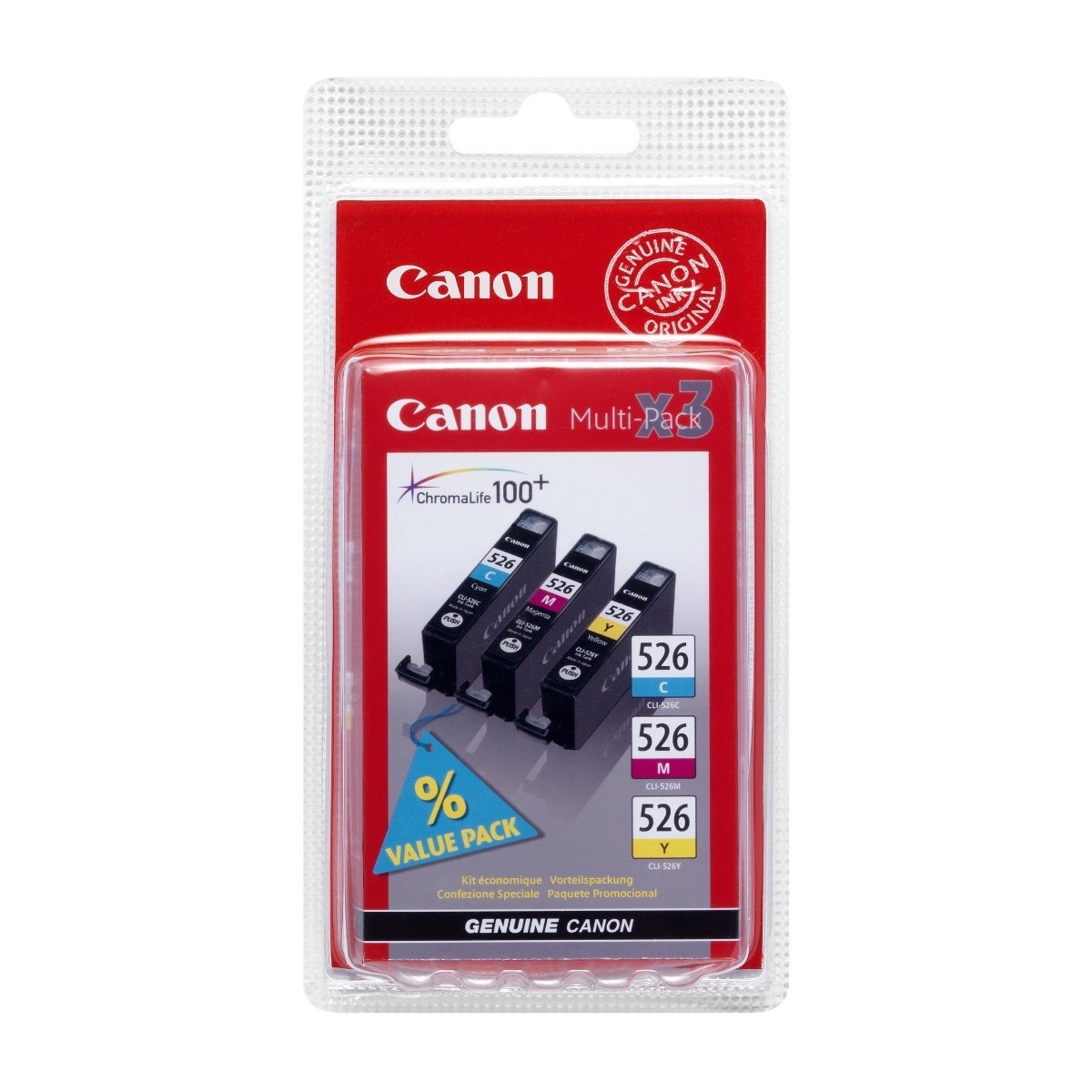 Canon CLI-526C/M/Y (cyan/magenta/gul)