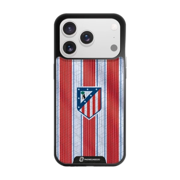 Phonecases3D iPhone 17 Pro Atlético de Madrid -3D suojakuori, musta