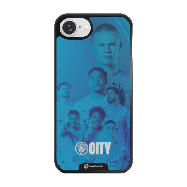 Phonecases3D iPhone 17e/16e Man City -3D suojakuori, musta