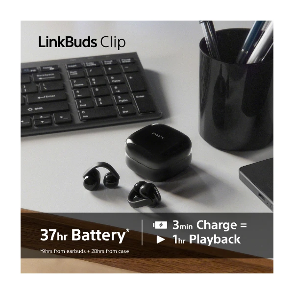 Sony LinkBuds Clip True Wireless, musta - Power.fi