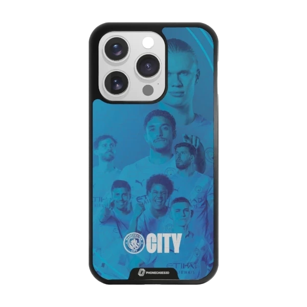 Phonecases3D iPhone 16 Pro Man City -3D suojakuori, musta