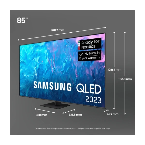 TV QLED 85  Samsung TQ85Q60CAUXXC, UHD 4K, Smart TV, Quantum Dot