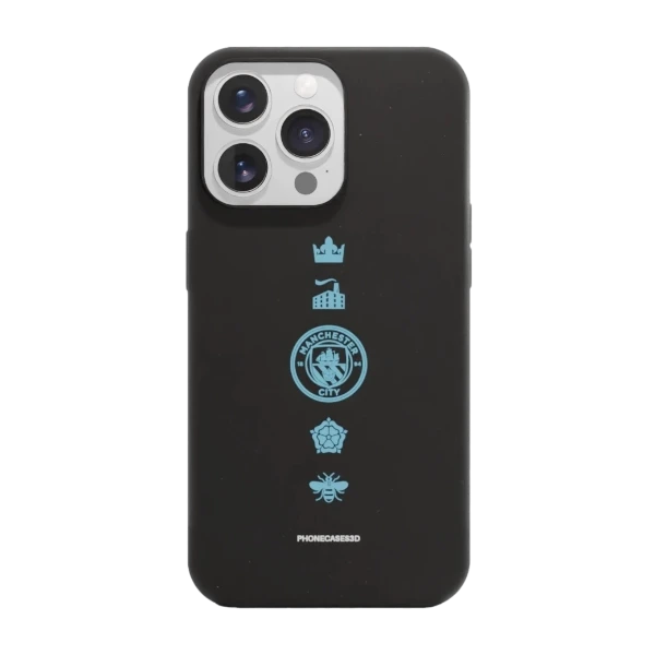 Phonecases3D iPhone 13 Pro Man City kompostoituva suojakuori, musta