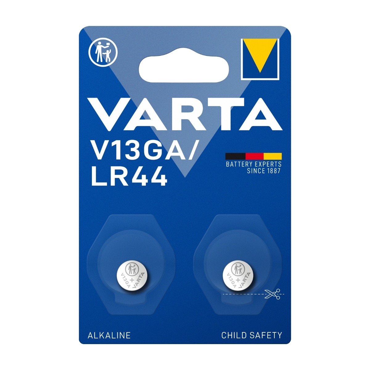 VARTA V13GA/LR44 knappcellebatteri, 2 stk
