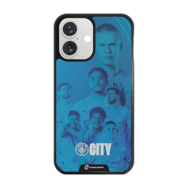 Phonecases3D iPhone 16 Man City -3D suojakuori, musta
